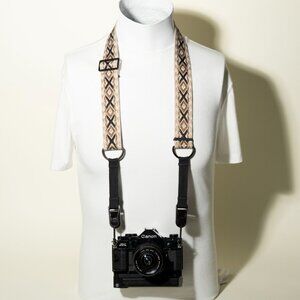 Khaki Coffee Vintage Style Camera Strap 30-48" Adjustable w/ Peak Design Anchors